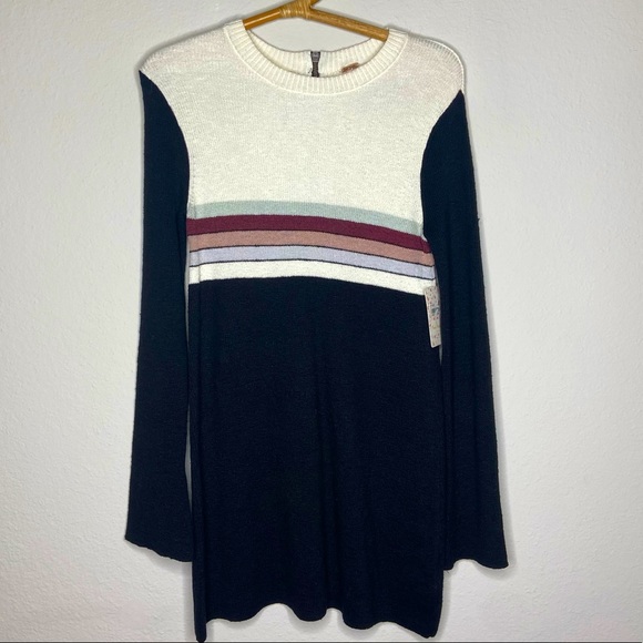 Free People Striped Color Block Sweater Dress - Picture 2 of 8